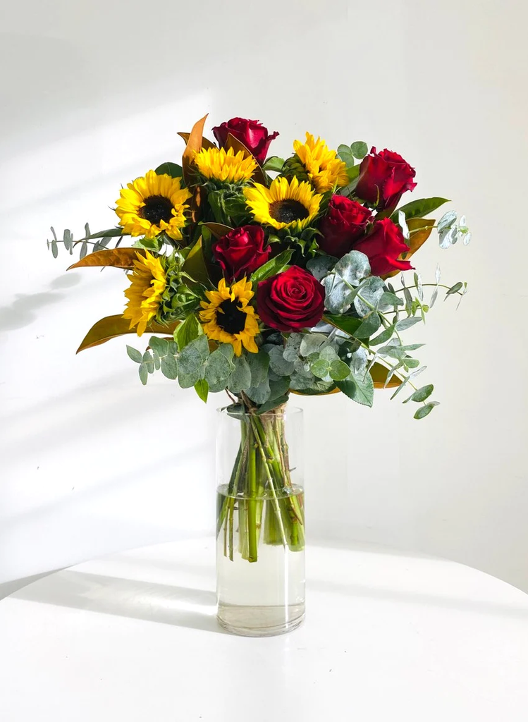 Sunflowers and Roses